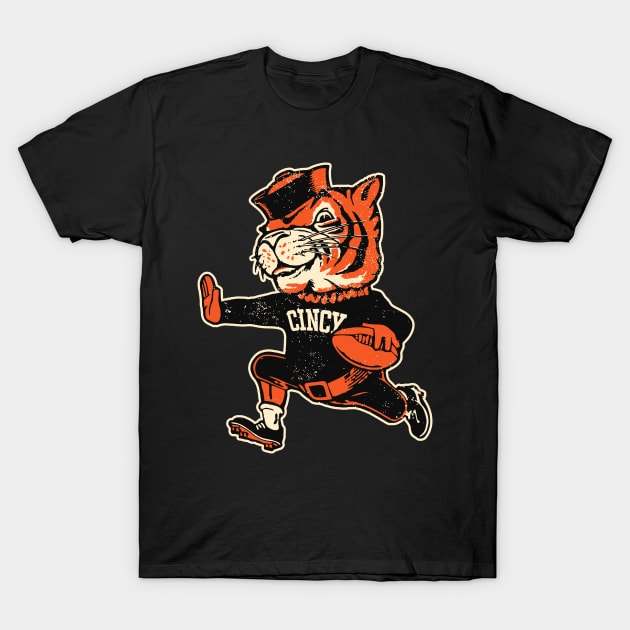 Cincinnati Reimagined Vintage Fighting Mascot T-Shirt by darklordpug